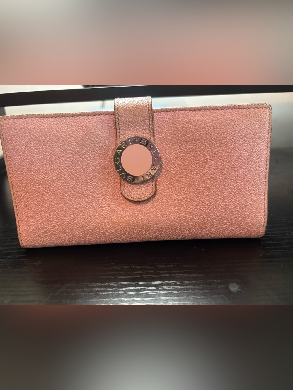 Authentic BVLGARI Pink Grained Leather Long Continental Wallet w/ Cards - Picture 2 of 13